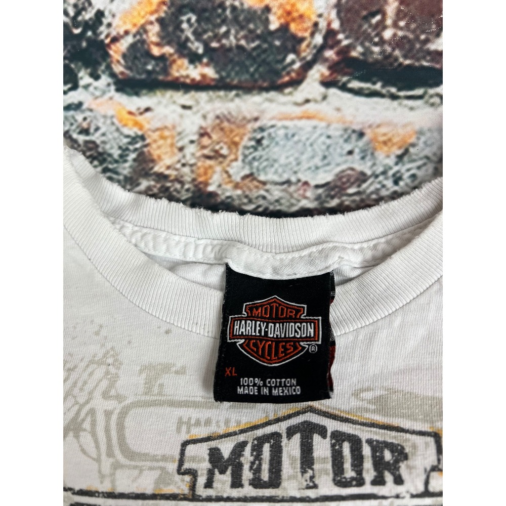 Harley-Davidson Gainesville FL Graphic T-Shirt Mens XL White Cotton Biker Tee - Picture 2 of 5